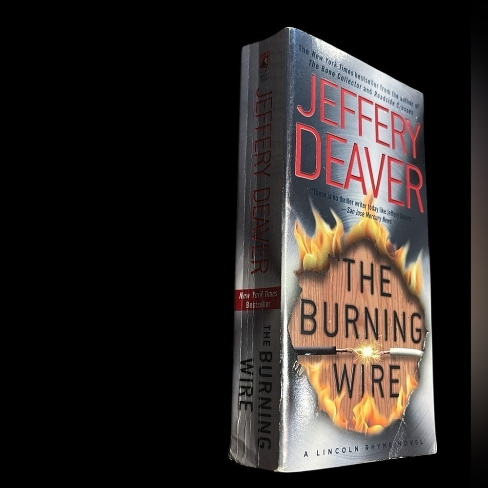 Amazon Jeffery Deaver 'The Burning Wire' Book with Fiery Cover
